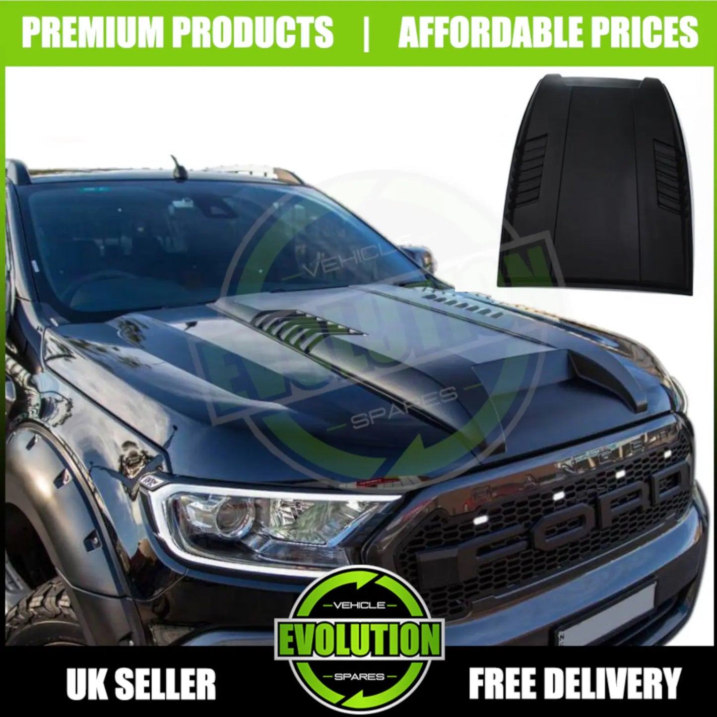 Raptor Style Bonnet Scoop Grill Vent To FIT FORD RANGER 2016-2022 T7 T8
