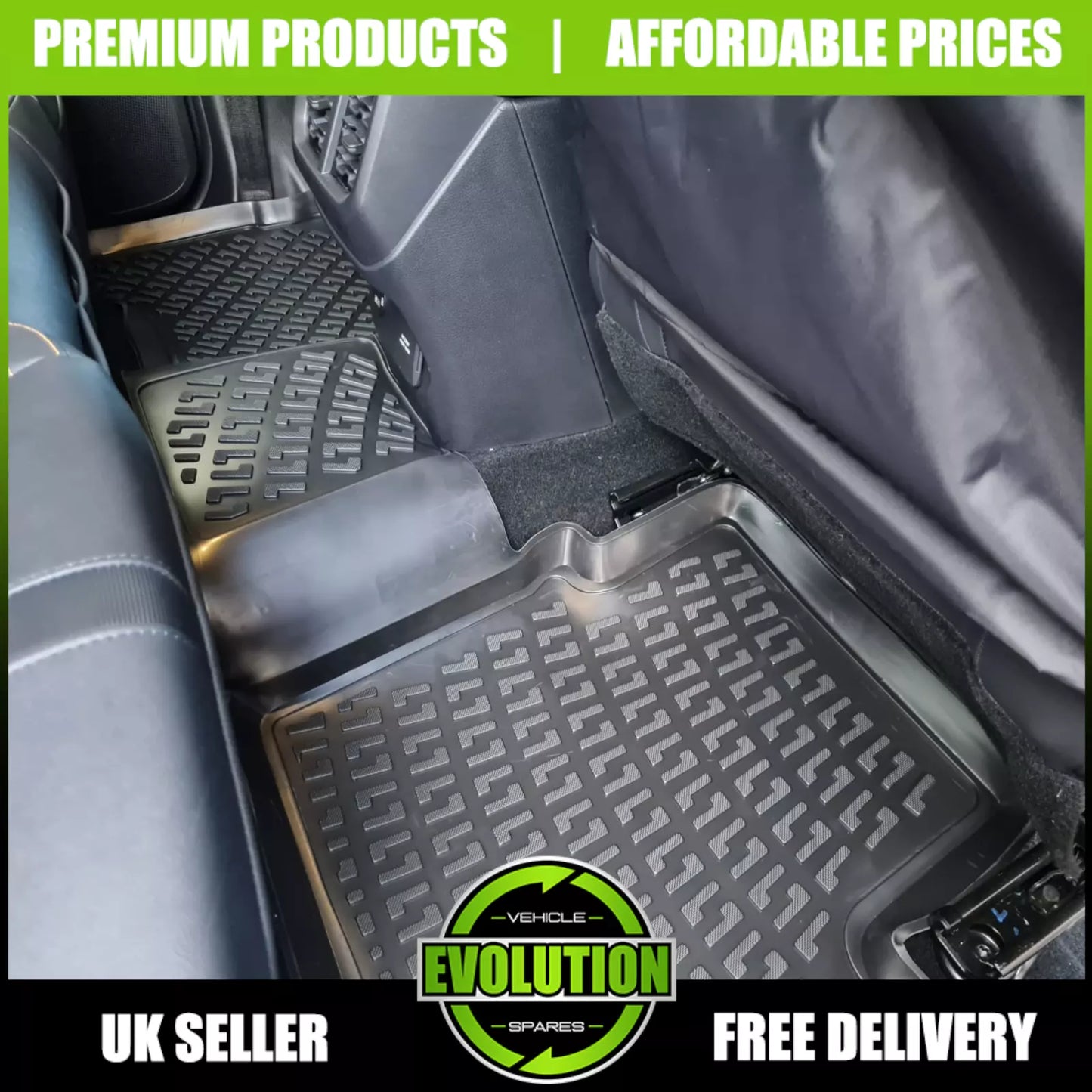 EVS Rubber Floor Mat Tailored Mats Tray to FIT FORD Ranger T9 2023+