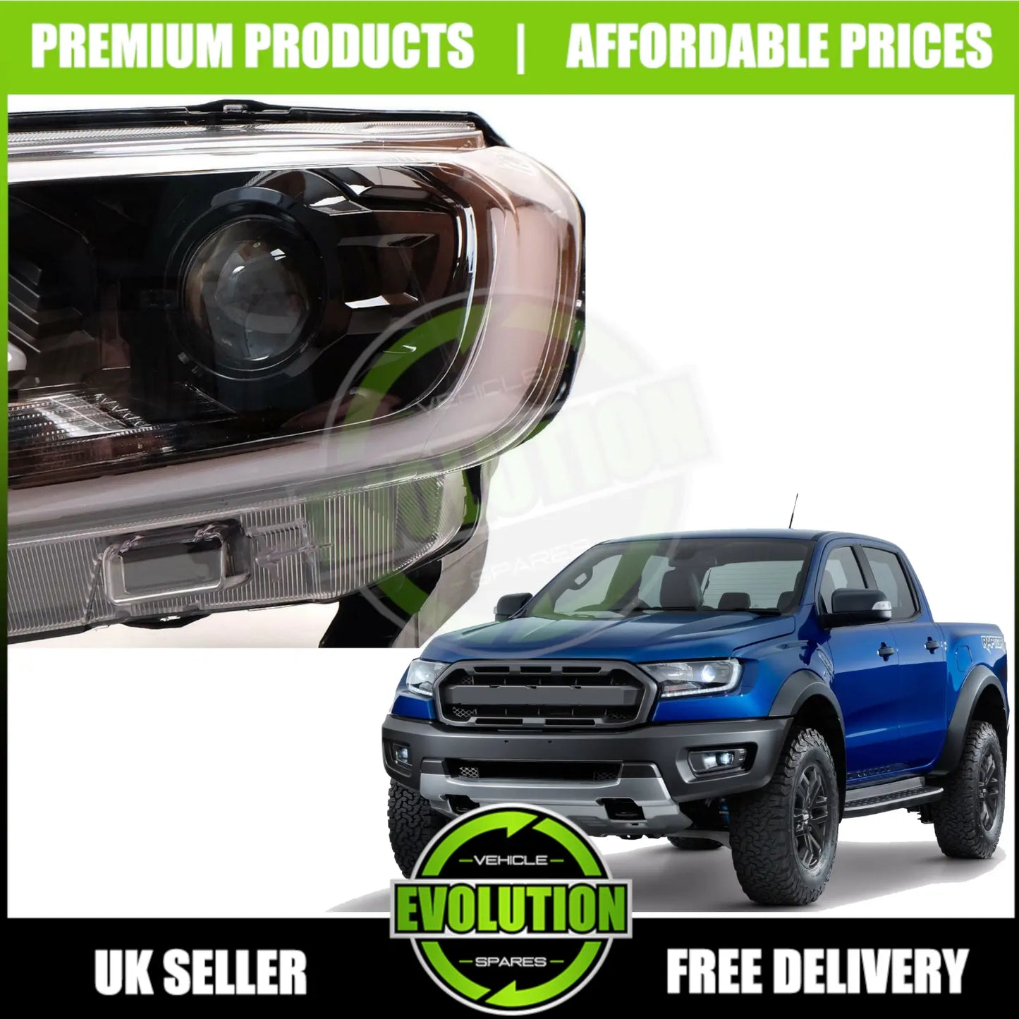 LED MUSTANG HEADLIGHTS SEQUENTIAL INDICATOR TO FIT FORD RANGER 2016-2022 T7 T8