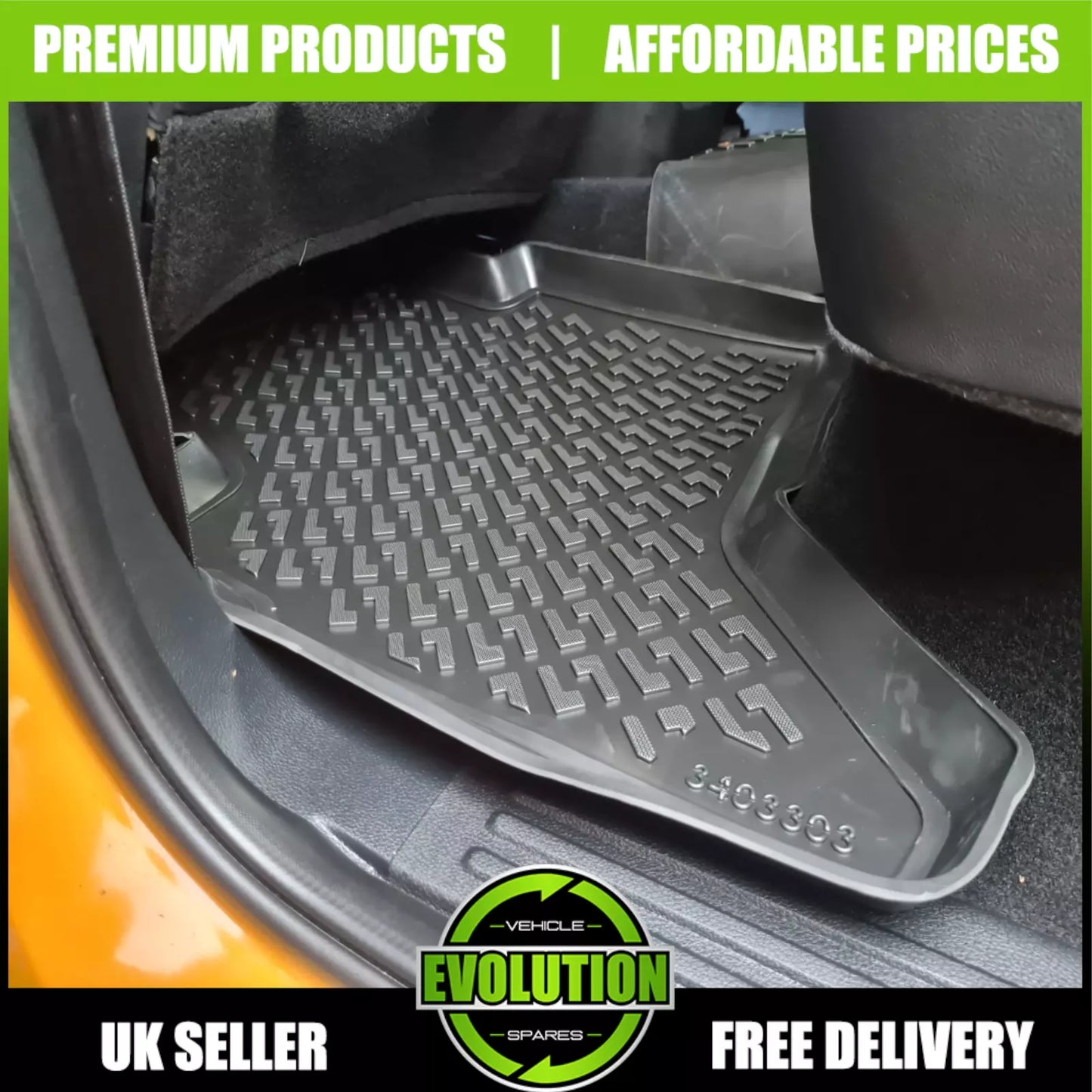 EVS Rubber Mat Tailored Heavy Duty Mats Fits Ford Ranger T6 T7 T8 2012-2022