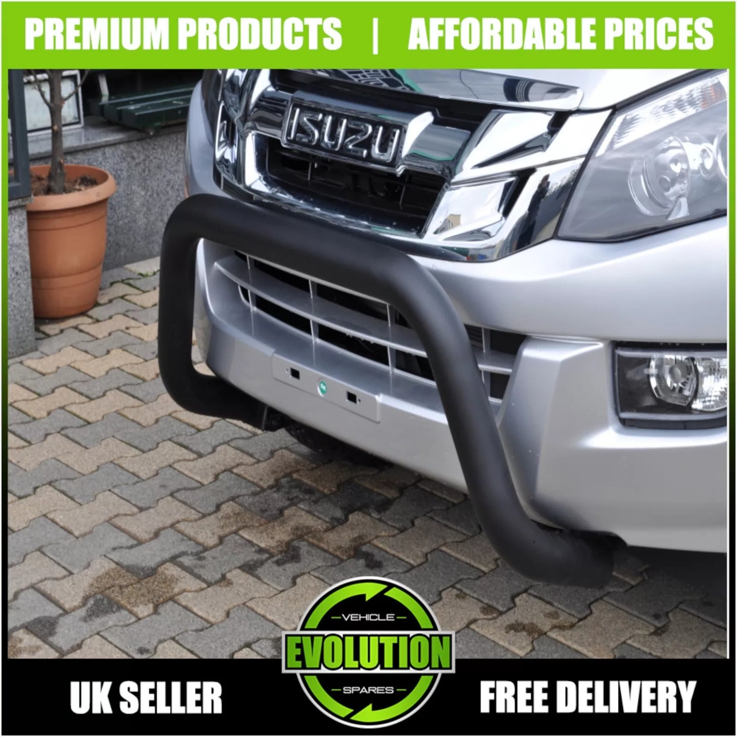 TO FIT ISUZU D-MAX BLACK AXLE NUDGE A-BAR, BULL BAR GUARD 2012-2020