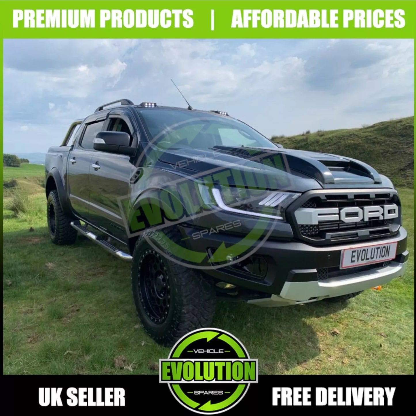 body kit to fit Ford Ranger T6 to T7 Raptor lights bumper wheel arches bonnet