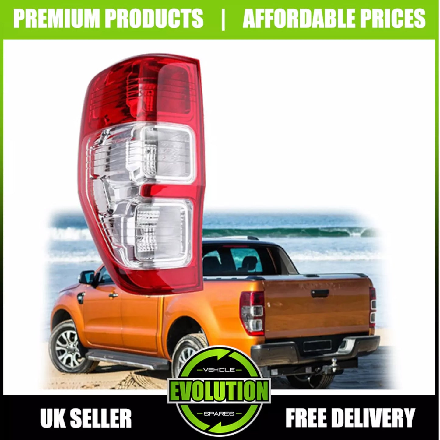 Rear PASSENGER back Light To fit Ford Ranger lamp NS Left 2012-2019 lens T6 T7