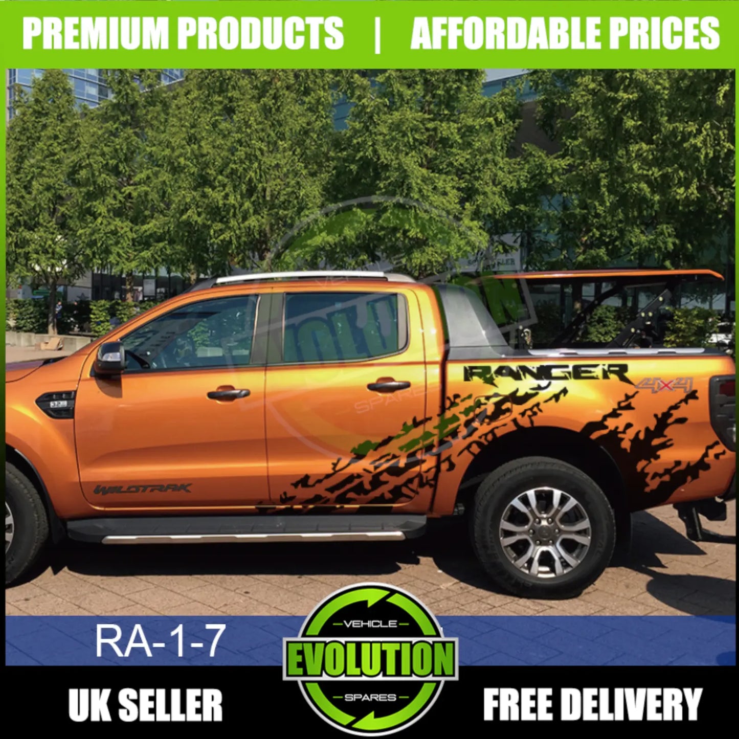 To Fit Ford Ranger 2012-2021 truck decals stickers graphics tyre mud splatter
