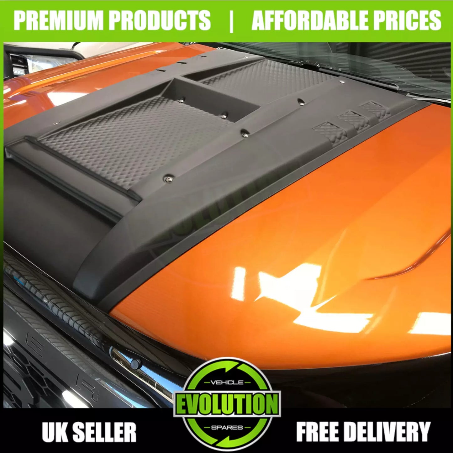 TO FIT FORD RANGER BOLT LOOK Style Bonnet Scoop Grill Vent 2015-2021 T7 T8