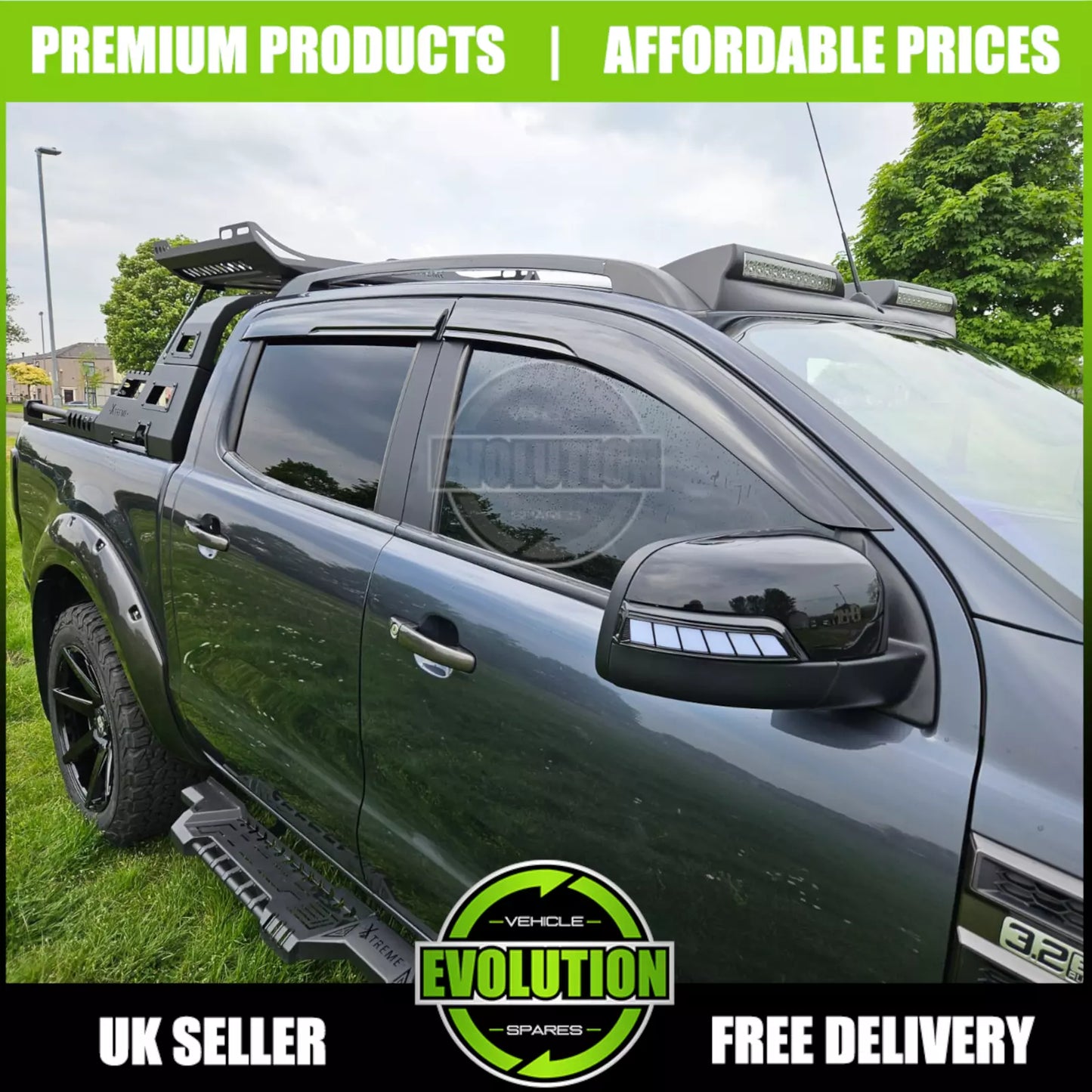 WIND DEFLECTORS WIND SMOKE DEFLECTORS VISORS TO FIT FORD RANGER 2012-2022 OEM