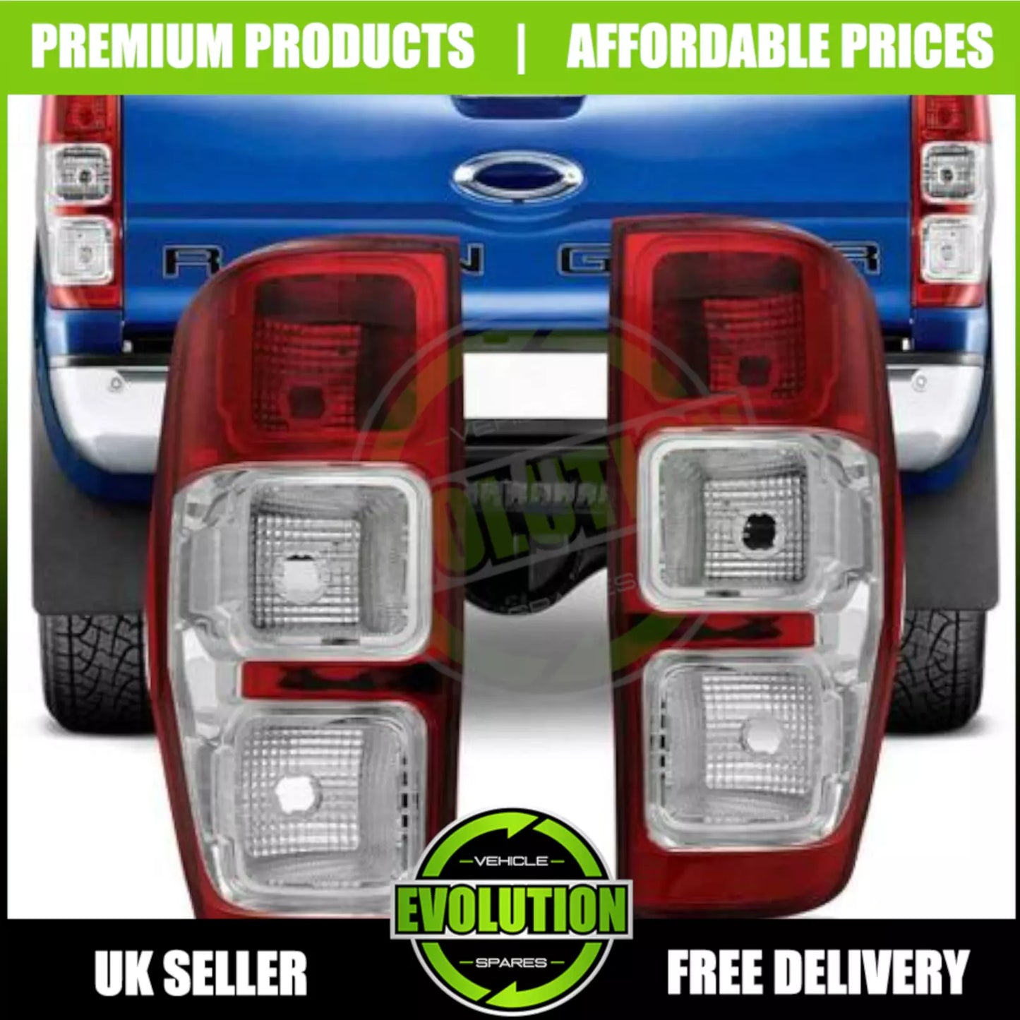 To fit Ford Ranger back LIGHTS PASSENGER DRIVERS SET REAR LIGHT 2012-19 T6 T7