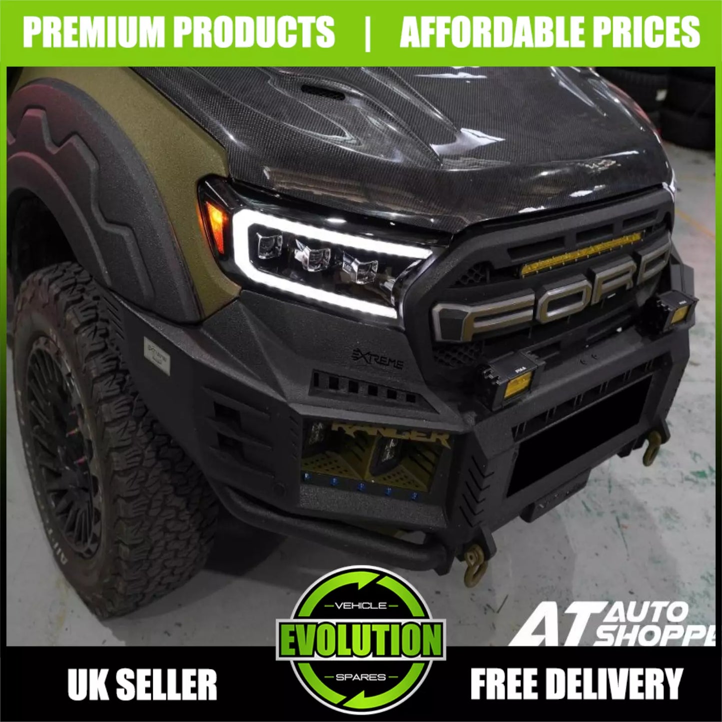 EVS LED Projector Headlights DRL Replacement To fit 2015-2021 Ford Ranger T7 T8
