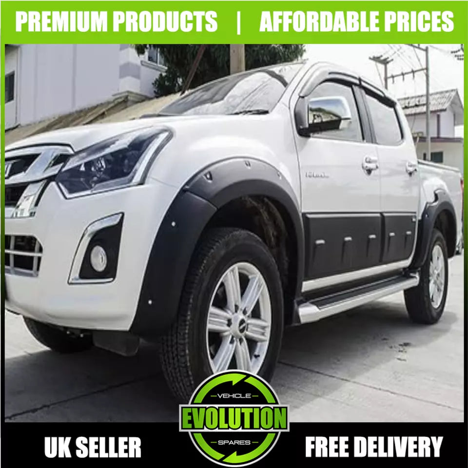 fits Isuzu D-Max 2016-2019 Wide Wheel Arch Kit Matt Black Bolt Look
