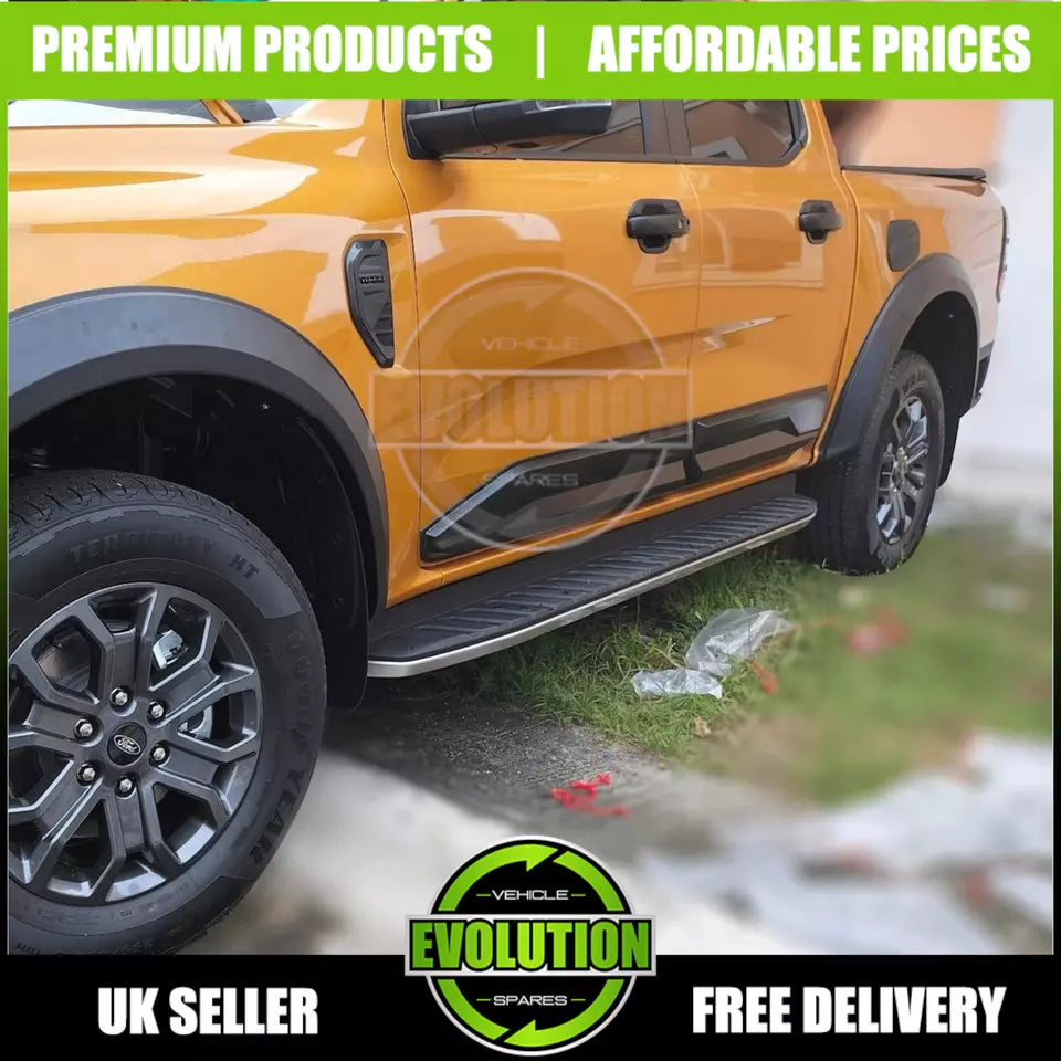 MATTE BLACK SIDE DOOR BODY CLADDING TRIM TO FIT FORD RANGER 2023- T9