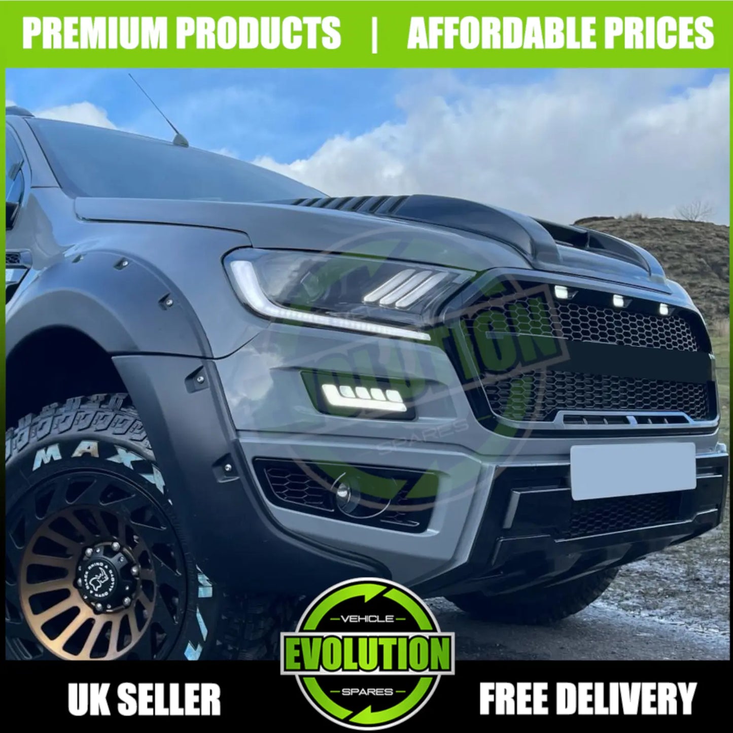 LED MUSTANG HEADLIGHTS SEQUENTIAL INDICATOR TO FIT FORD RANGER 2016-2022 T7 T8