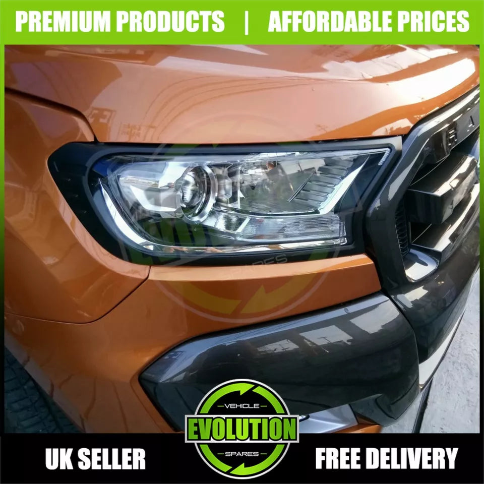 BLACK Front Rear Light Trims Cover Trims surround To Fit Ford Ranger 2015-2022