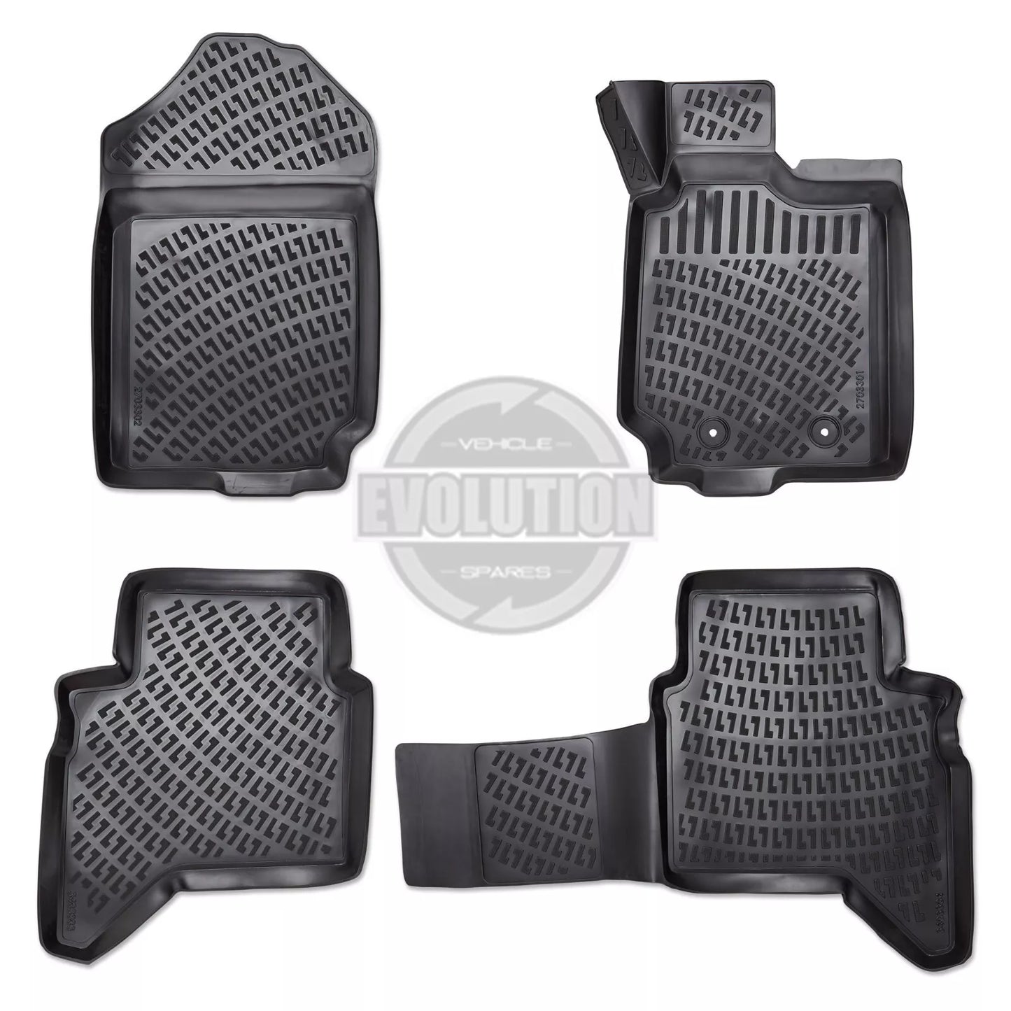 EVS Rubber Mat Tailored Heavy Duty Mats Fits Ford Ranger T6 T7 T8 2012-2022