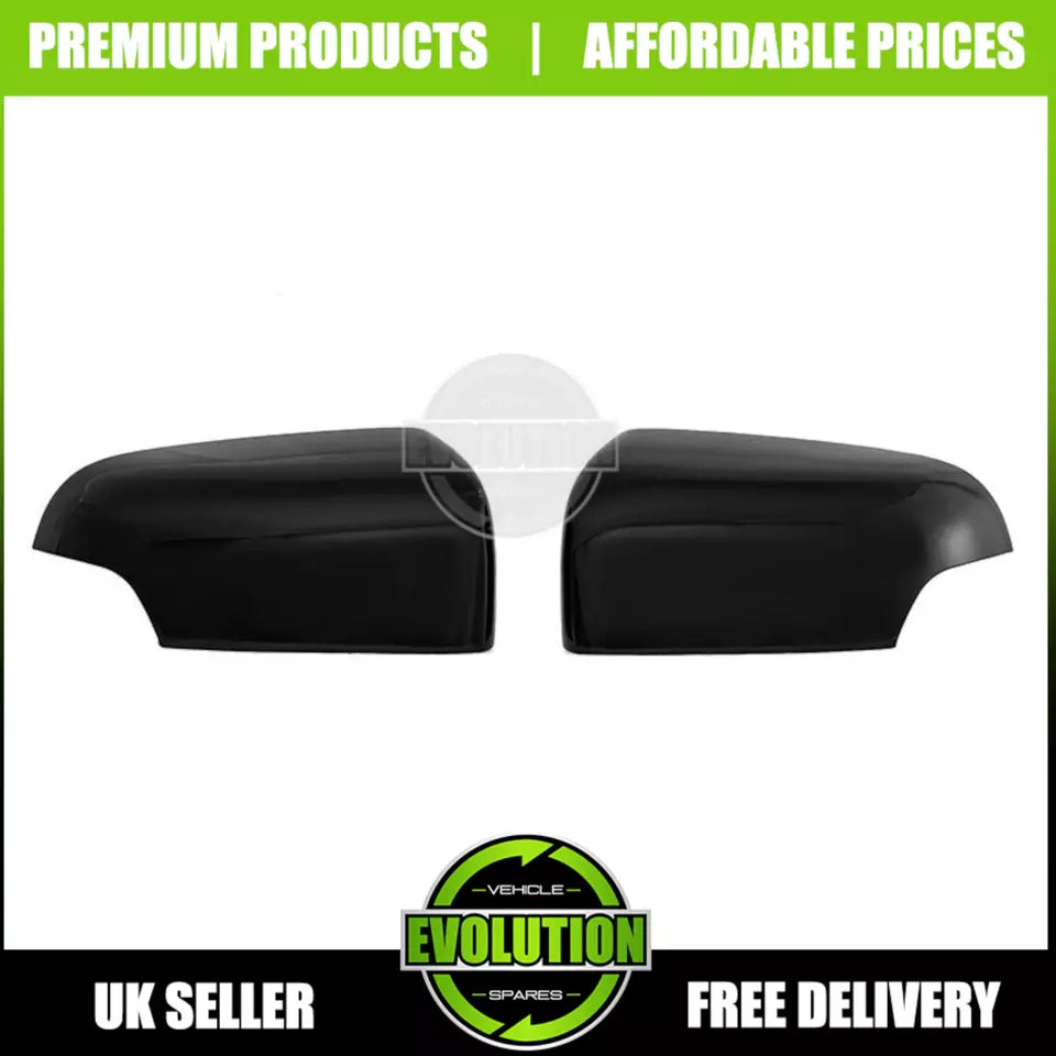 GLOSS BLACK WING MIRROR COVERS CAPS FOR FORD RANGER 2016-2022