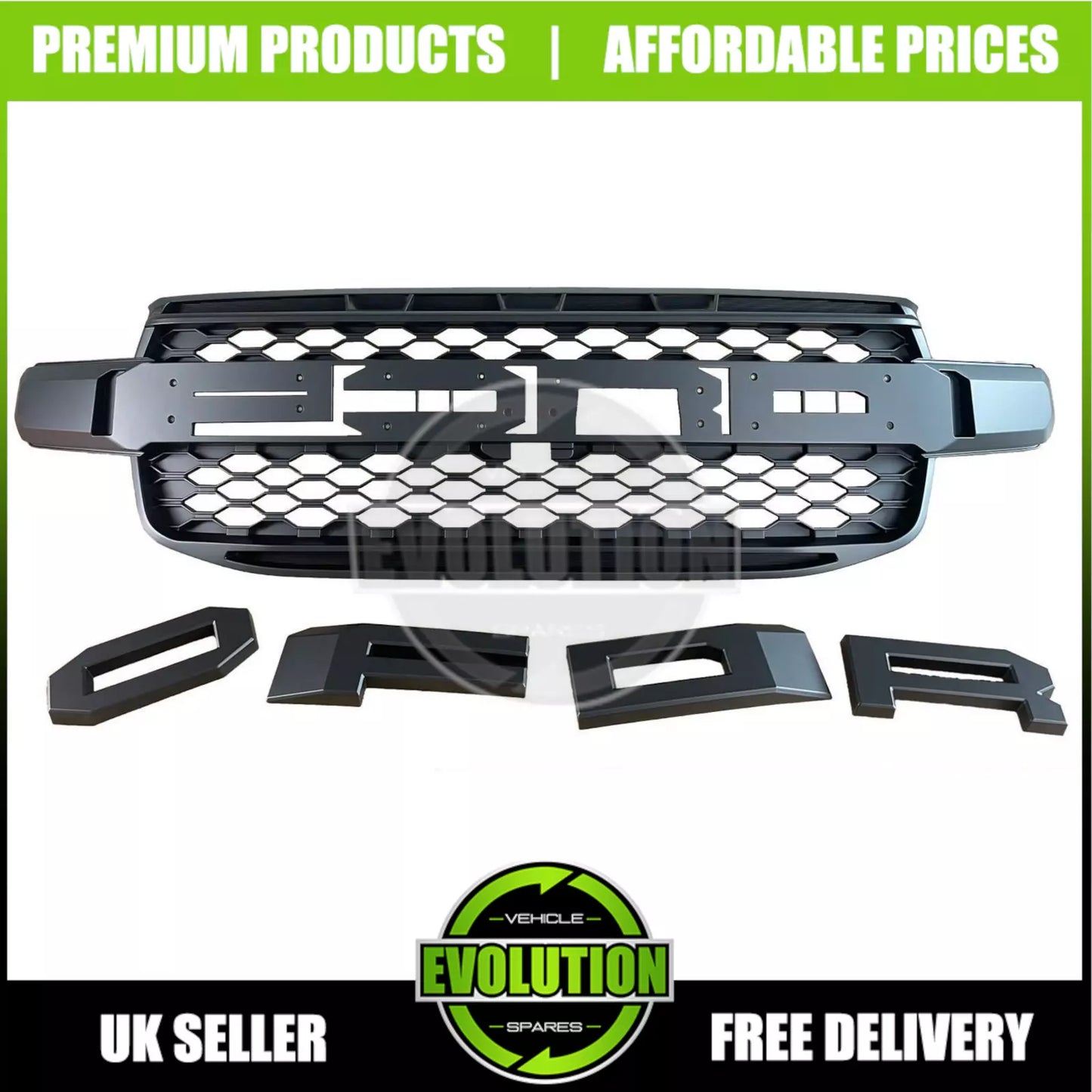 BLACK HONEYCOMB LOOK FRONT GRILLE GRILL FOR FORD RANGER T9 WILDTRAK 2023+