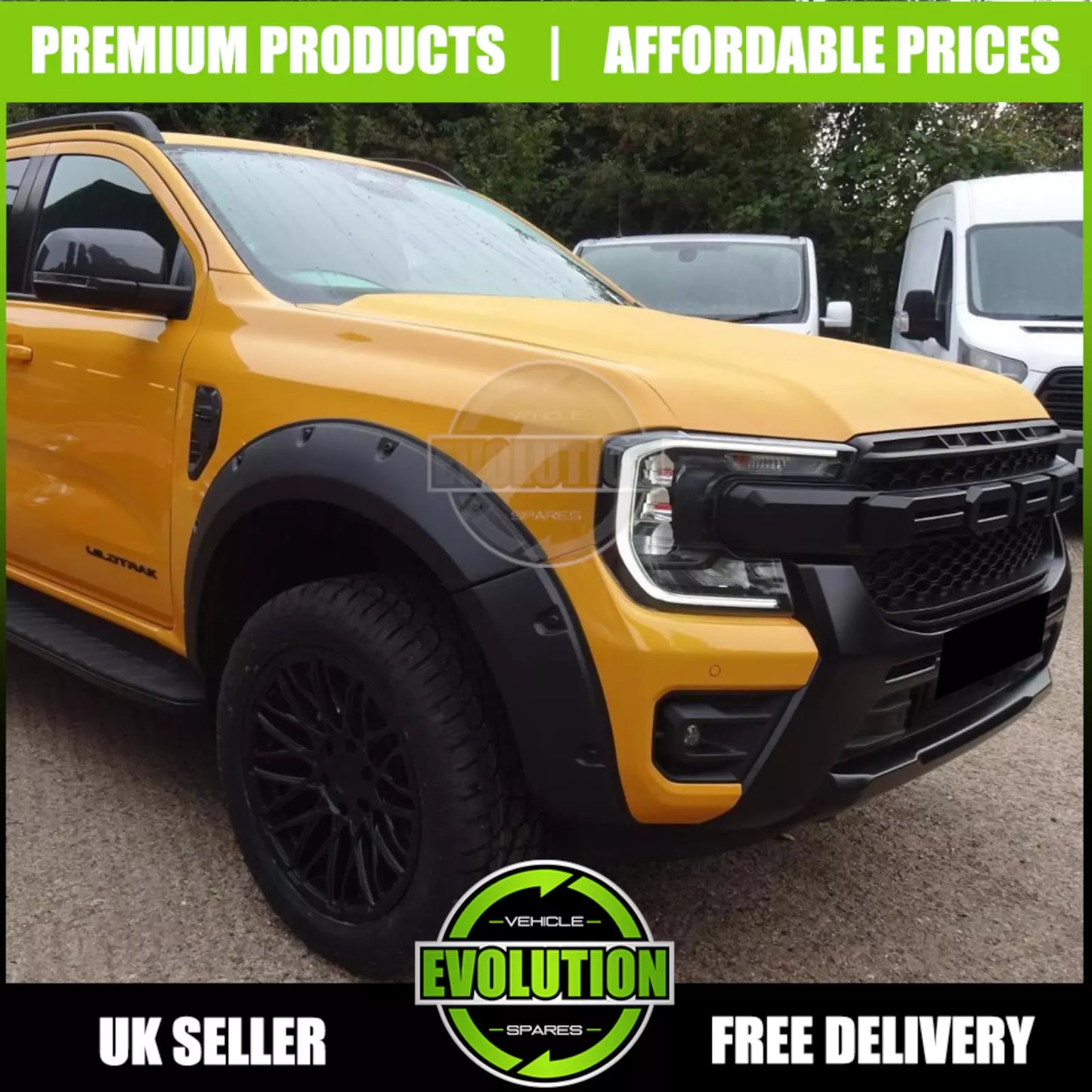 Wheel Arches Bolt Look Wide Fits Ford Ranger 2023- T9 Fenders 9 INCH PARK ASSIST