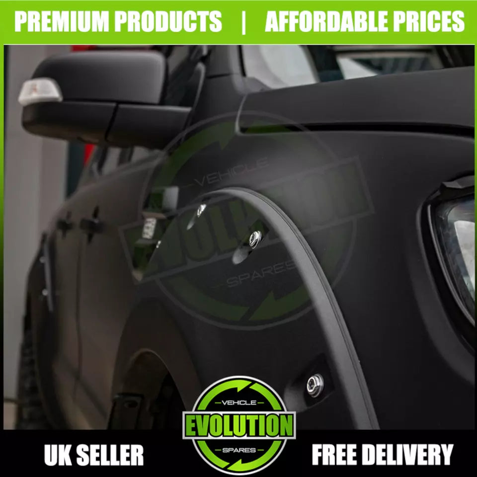 BLACK WIDE BODY WHEEL ARCH ARCHES & DOOR CLADDING TO FIT FORD RANGER T7 2015+