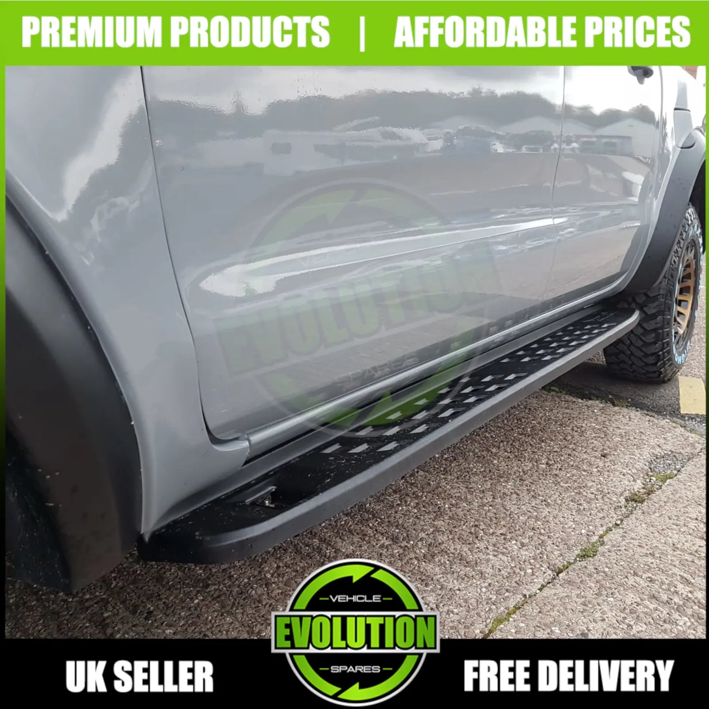 TO FIT Ford Ranger Wildtrack Raptor 2012-22 Black Side Steps Bars Running Boards