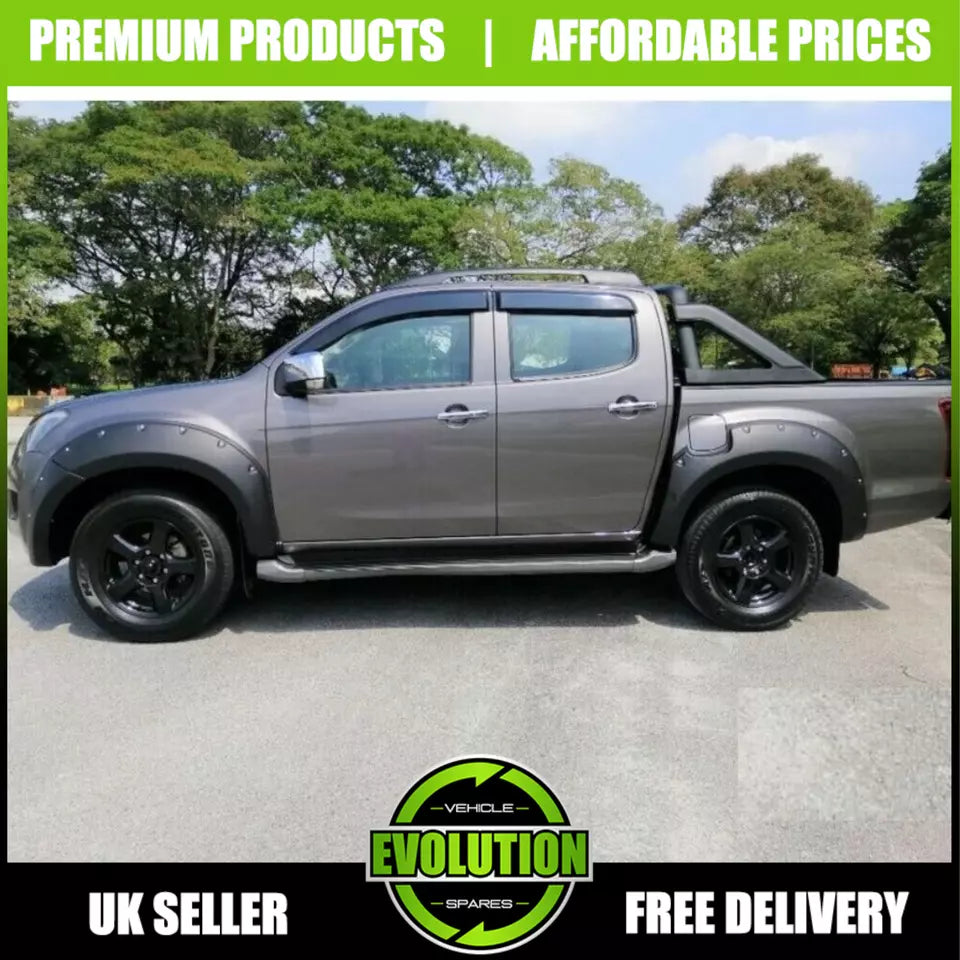 fits Isuzu D-Max 2016-2019 Wide Wheel Arch Kit Matt Black Bolt Look
