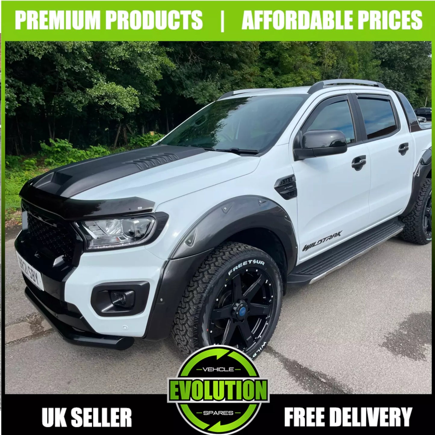 Raptor Style Bonnet Scoop Grill Vent To FIT FORD RANGER 2016-2022 T7 T8