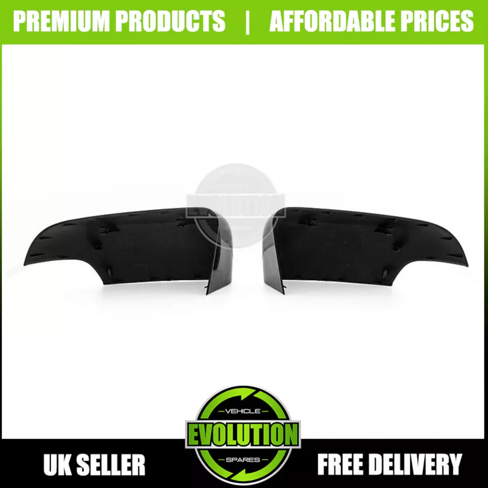 GLOSS BLACK WING MIRROR COVERS CAPS FOR FORD RANGER 2016-2022