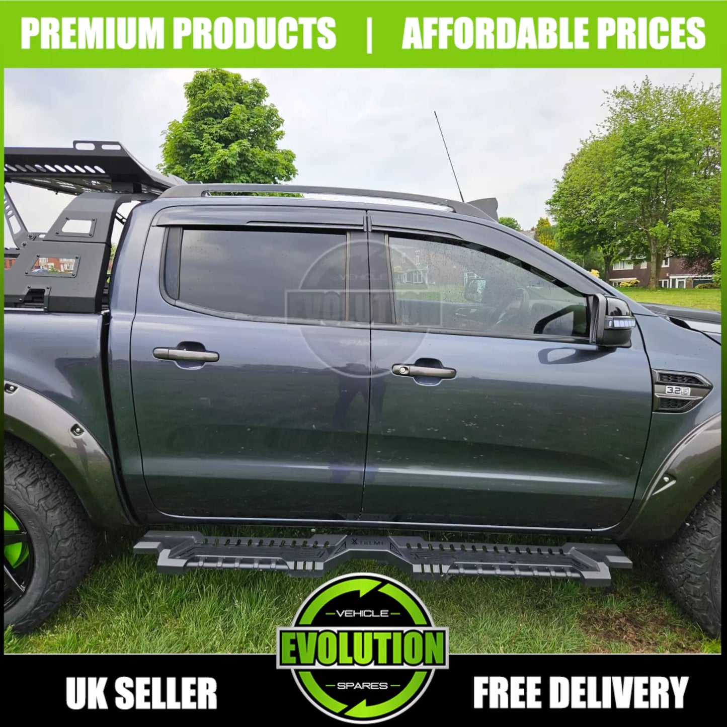 WIND DEFLECTORS WIND SMOKE DEFLECTORS VISORS TO FIT FORD RANGER 2012-2022 OEM