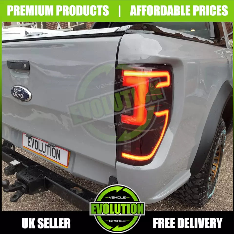 TO FIT FORD RANGER WILDTRACK LED BACK LIGHTS SMOKED FINISH - 2012-2022