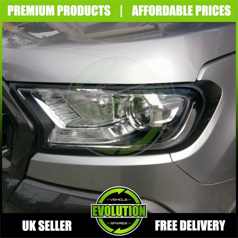 BLACK Front Rear Light Trims Cover Trims surround To Fit Ford Ranger 2015-2022