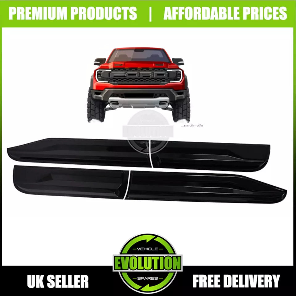 GLOSS BLACK SIDE DOOR BODY CLADDING TRIM TO FIT FORD RANGER 2023- T9