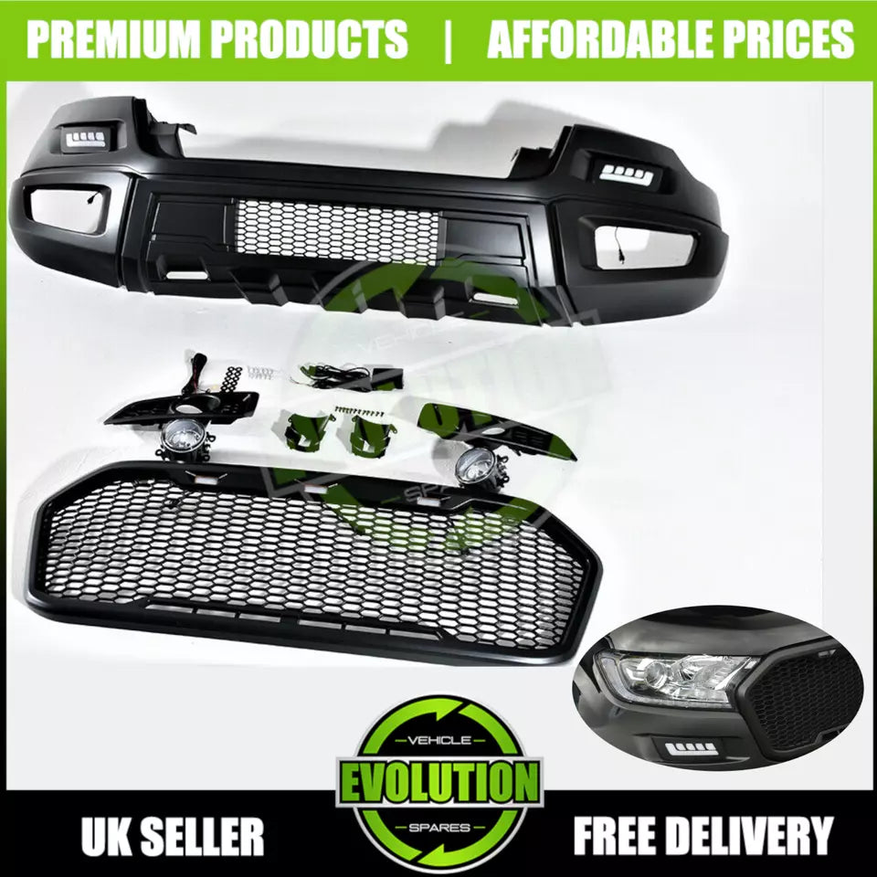 TO FIT Ford Ranger Body Kit Wheel Arches Grille and Bumper Complete Kit 2016-2023
