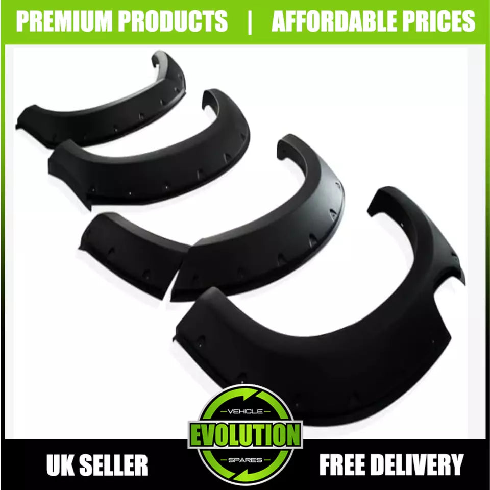 fits Isuzu D-Max 2016-2019 Wide Wheel Arch Kit Matt Black Bolt Look
