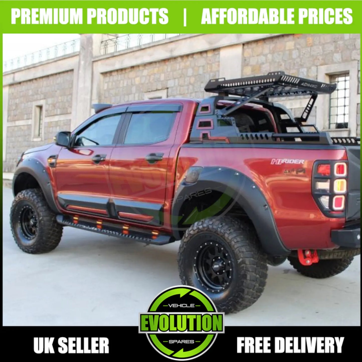 Bolt style Matte Black Raptor Look Wide Arch Kit TO FIT Ford Ranger T6 2011-2015
