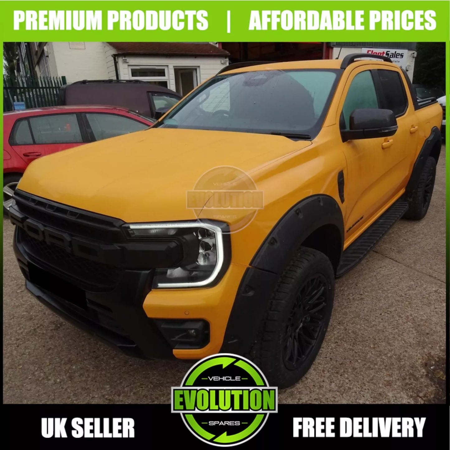Wheel Arches Bolt Look Wide Fits Ford Ranger 2023- T9 Fenders 9 INCH PARK ASSIST