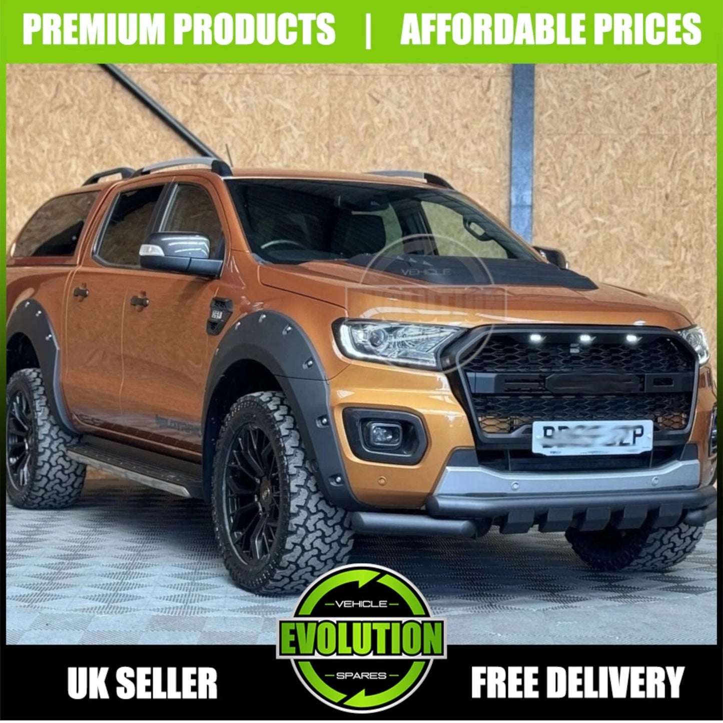 Matte Black Raptor F150 Style LED Grille Grill TO FIT Ford Ranger T7 2016-2018