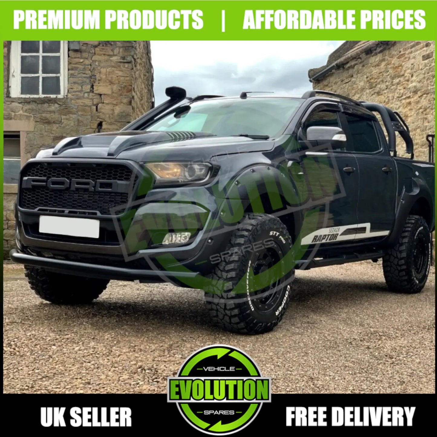 Raptor Style Bonnet Scoop Grill Vent To FIT FORD RANGER 2016-2022 T7 T8