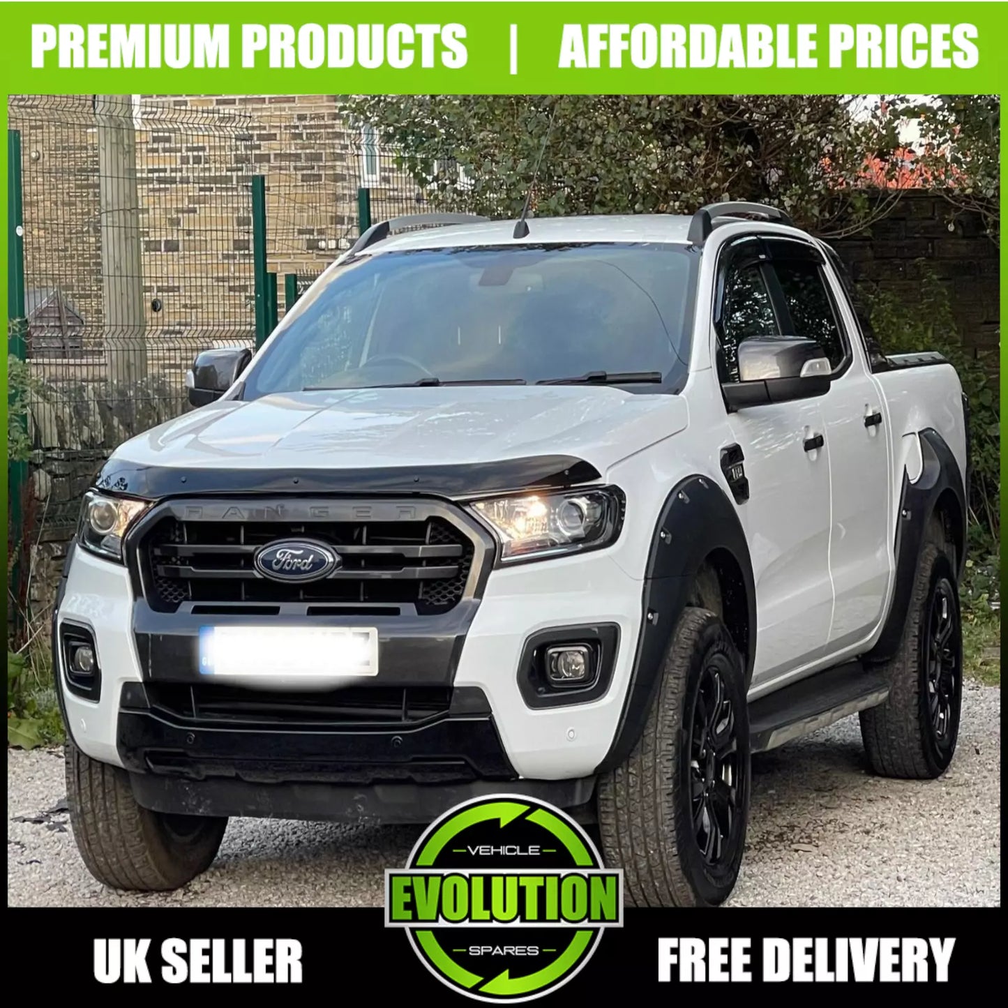 Wheel Arches Kit Bolt On Look Wide Style To Fit Ford Ranger 2019-22 T8 Fenders