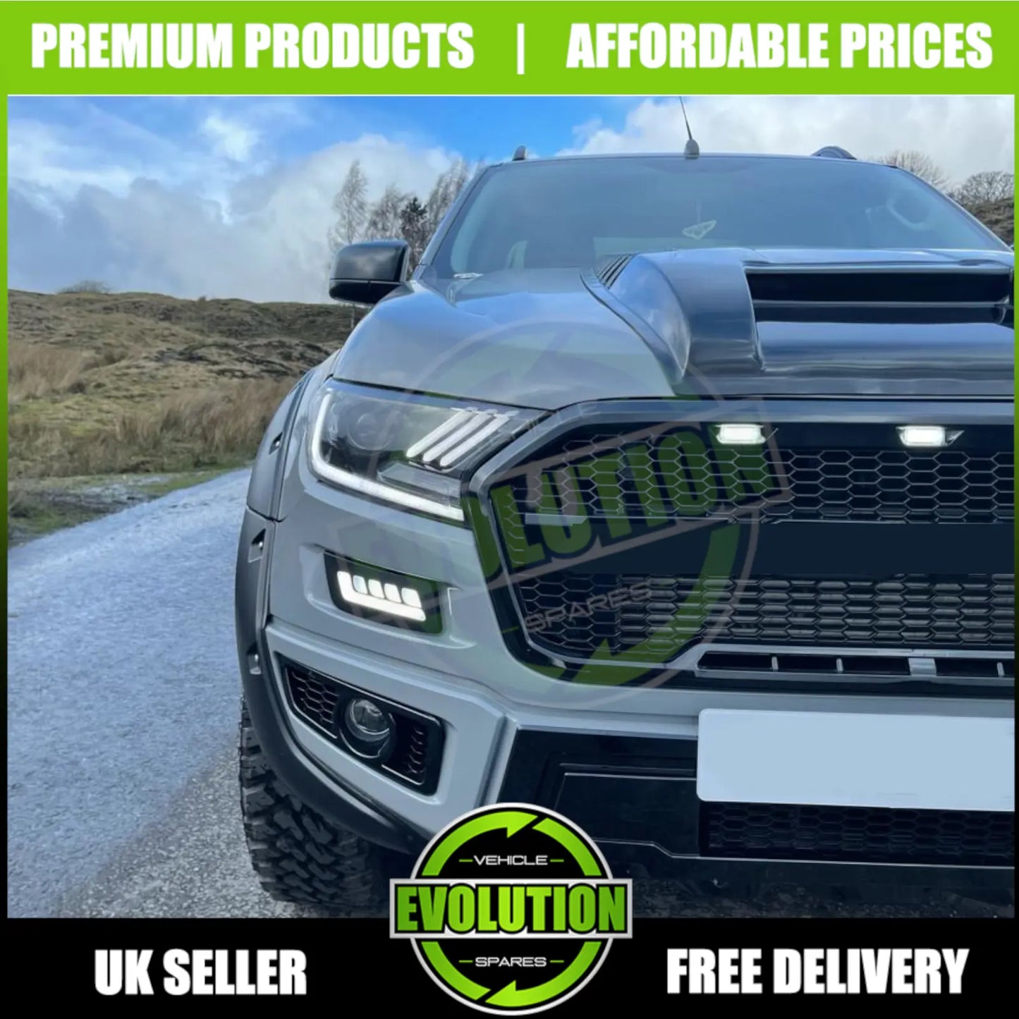 LED MUSTANG HEADLIGHTS SEQUENTIAL INDICATOR TO FIT FORD RANGER 2016-2022 T7 T8
