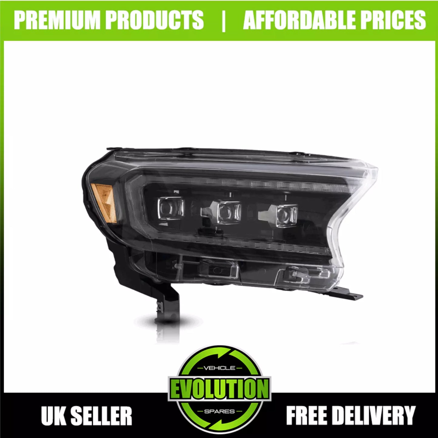EVS LED Projector Headlights DRL Replacement To fit 2015-2021 Ford Ranger T7 T8