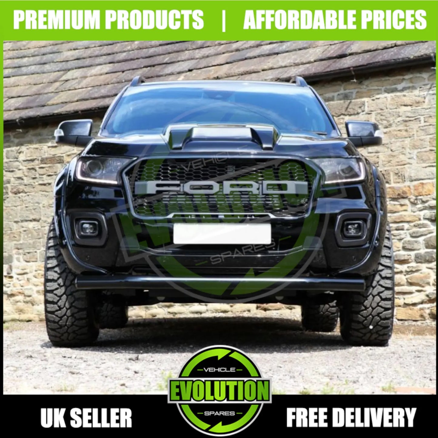 Raptor Style Bonnet Scoop Grill Vent To FIT FORD RANGER 2016-2022 T7 T8