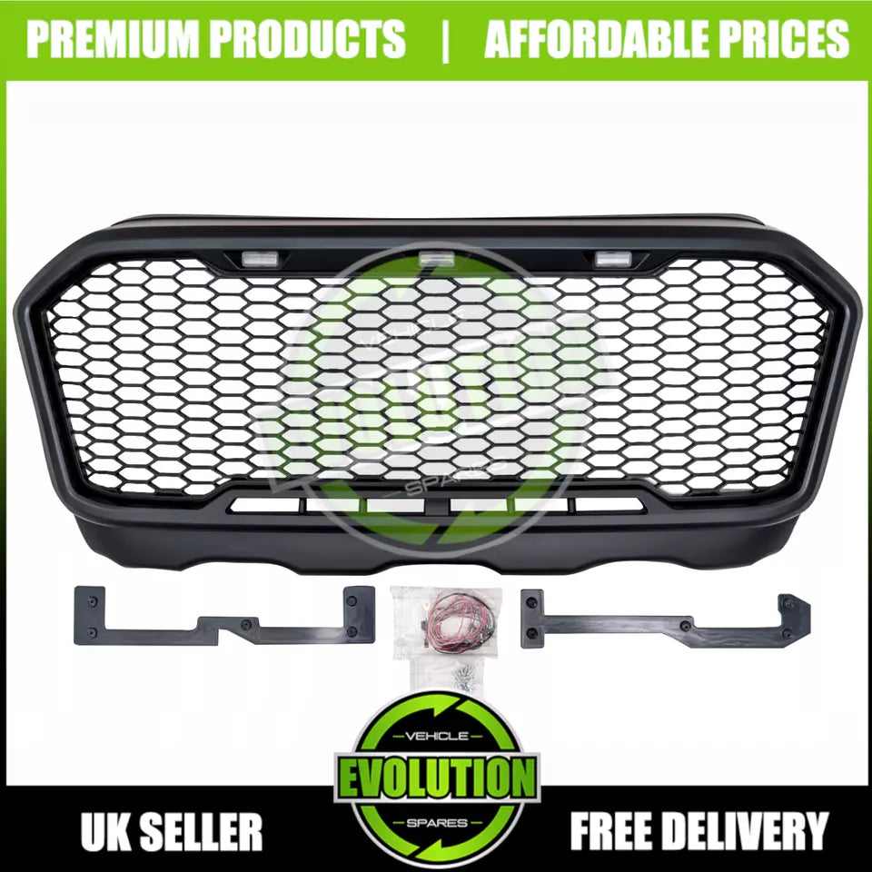 Matte Black Raptor F150 Style LED Grille Grill TO FIT Ford Ranger T8 2018-2022