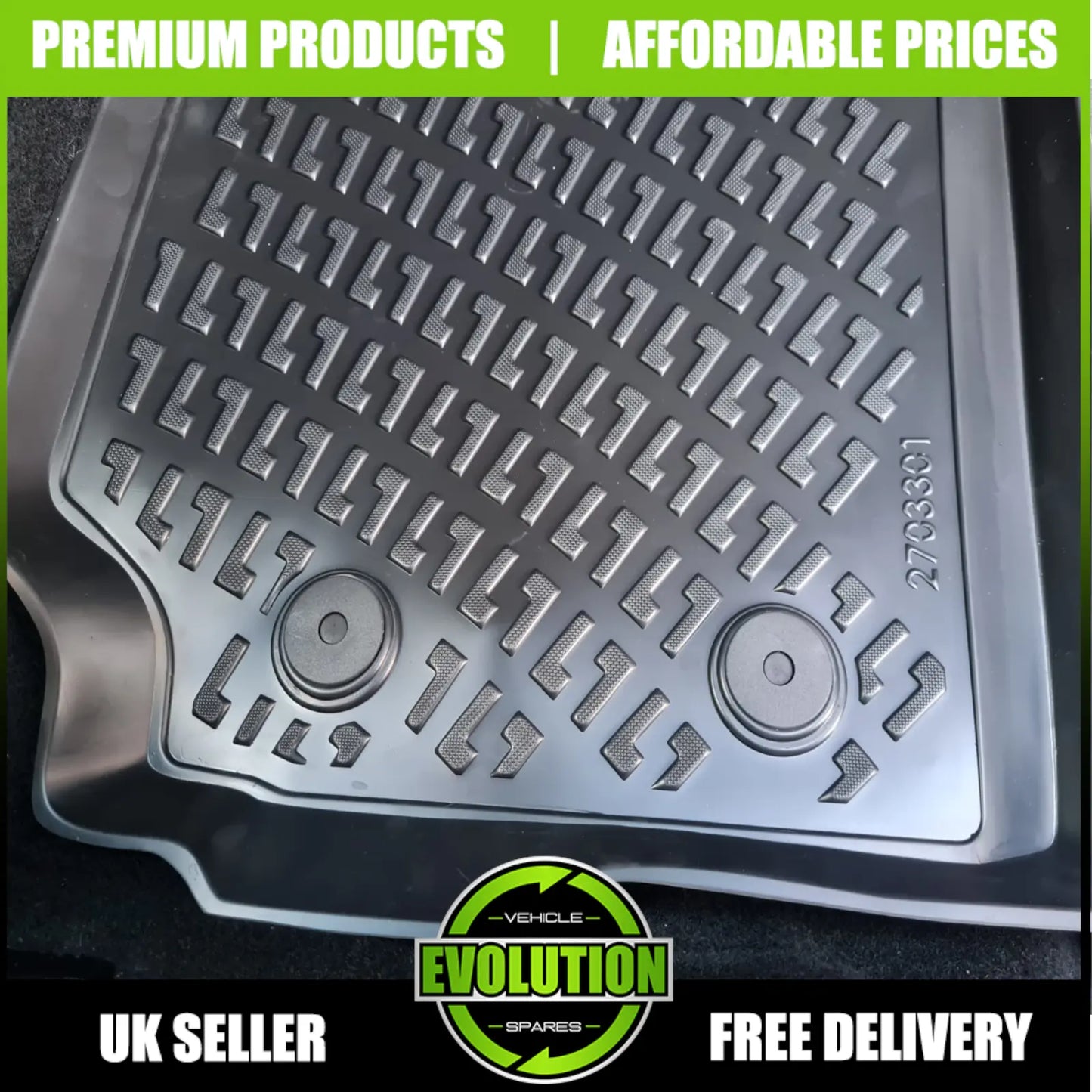 EVS Rubber Floor Mat Tailored Mats Tray to FIT FORD Ranger T9 2023+