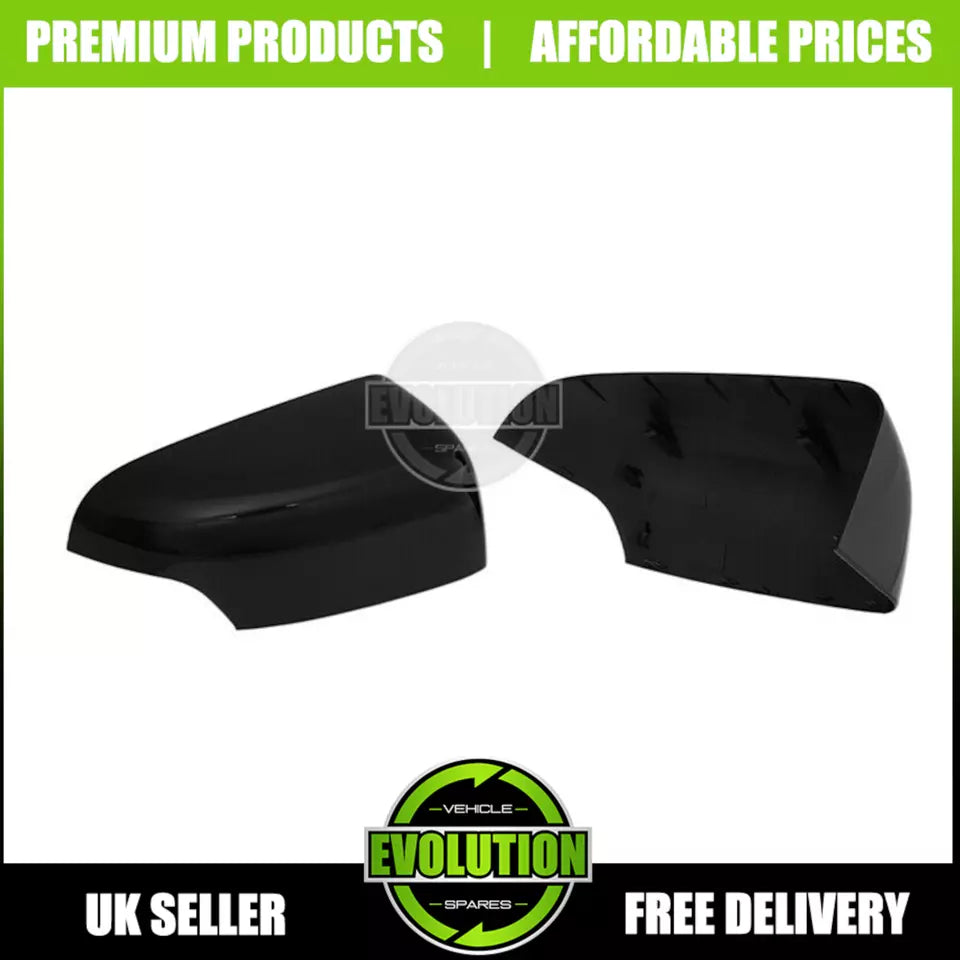 GLOSS BLACK WING MIRROR COVERS CAPS FOR FORD RANGER 2016-2022
