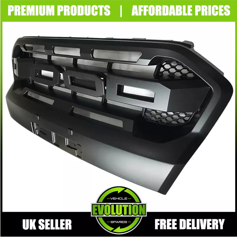 TO FIT FORD RANGER WILDTRACK T8 2019-2022 Matte Black grill grille
