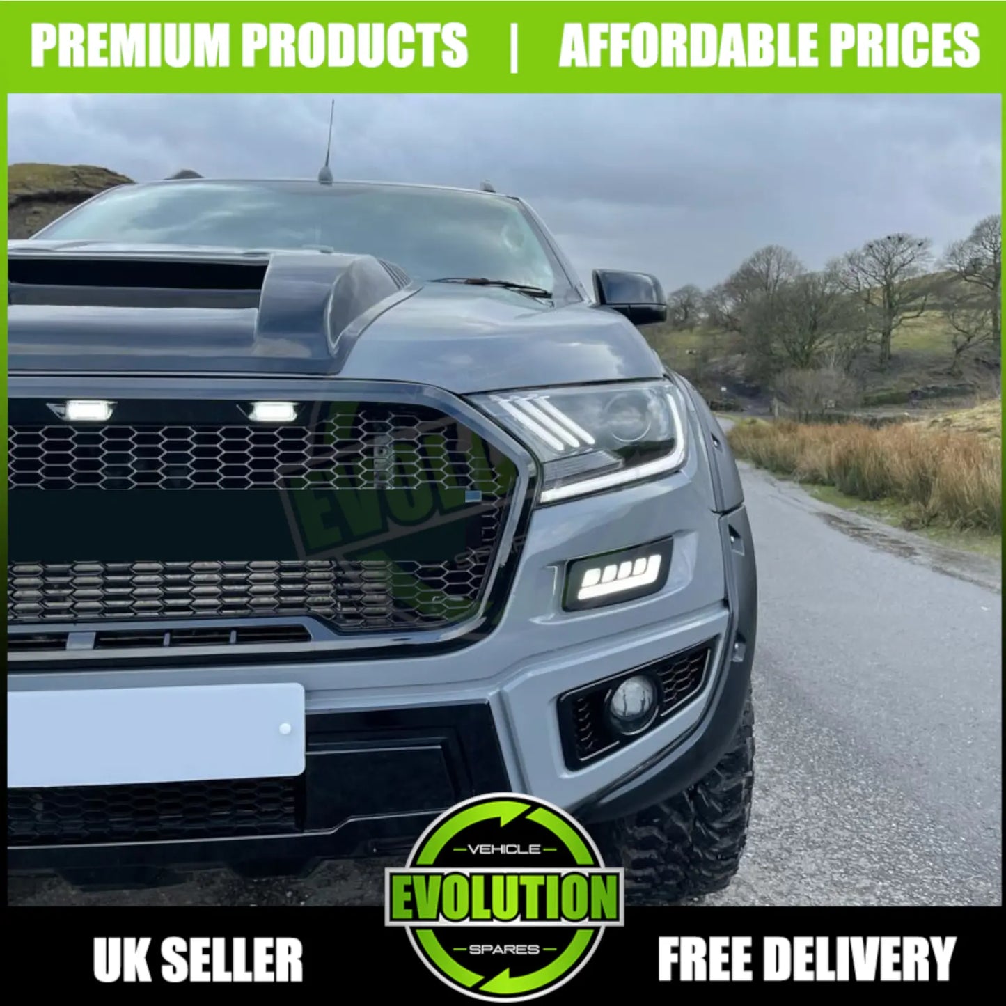 LED MUSTANG HEADLIGHTS SEQUENTIAL INDICATOR TO FIT FORD RANGER 2016-2022 T7 T8