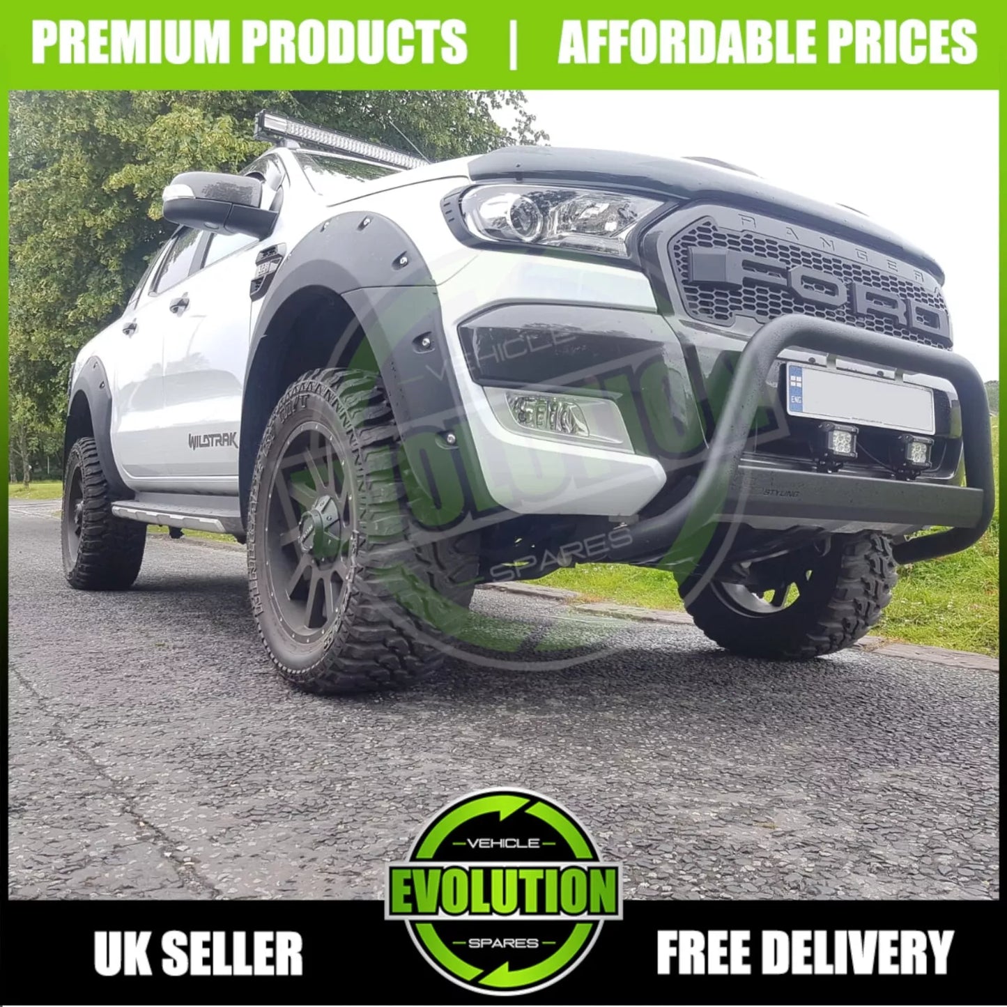 Wide Wheel Arches Fender Flares - Matte Black TO FIT FORD RANGER 2015-2019 T7
