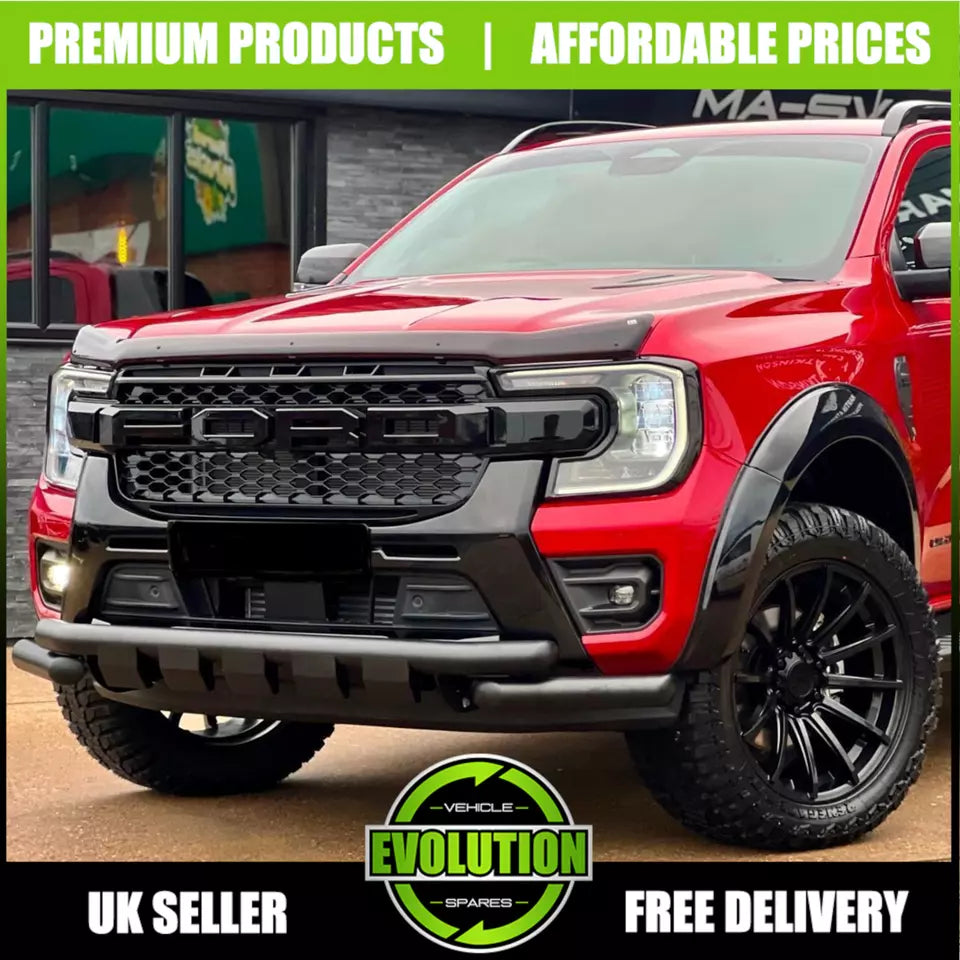 Front Headlight Cover Guard Gloss black For Ford Ranger 2023 2024- T9