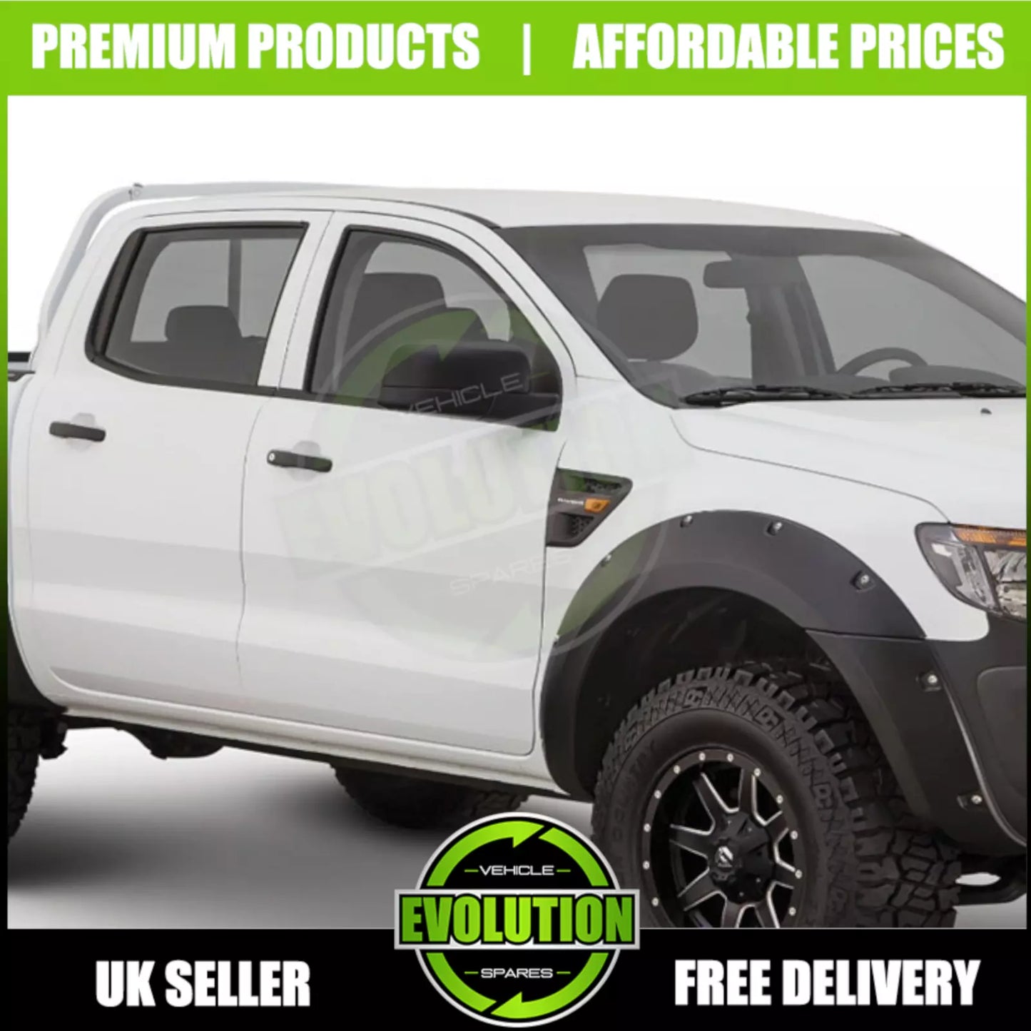 Bolt style Matte Black Raptor Look Wide Arch Kit TO FIT Ford Ranger T6 2011-2015
