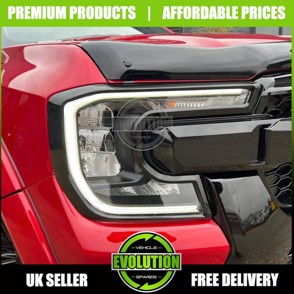BONNET GUARD BUG DEFLECTOR GLOSS BLACK TO FIT FORD RANGER T9 2023- PROTECTOR
