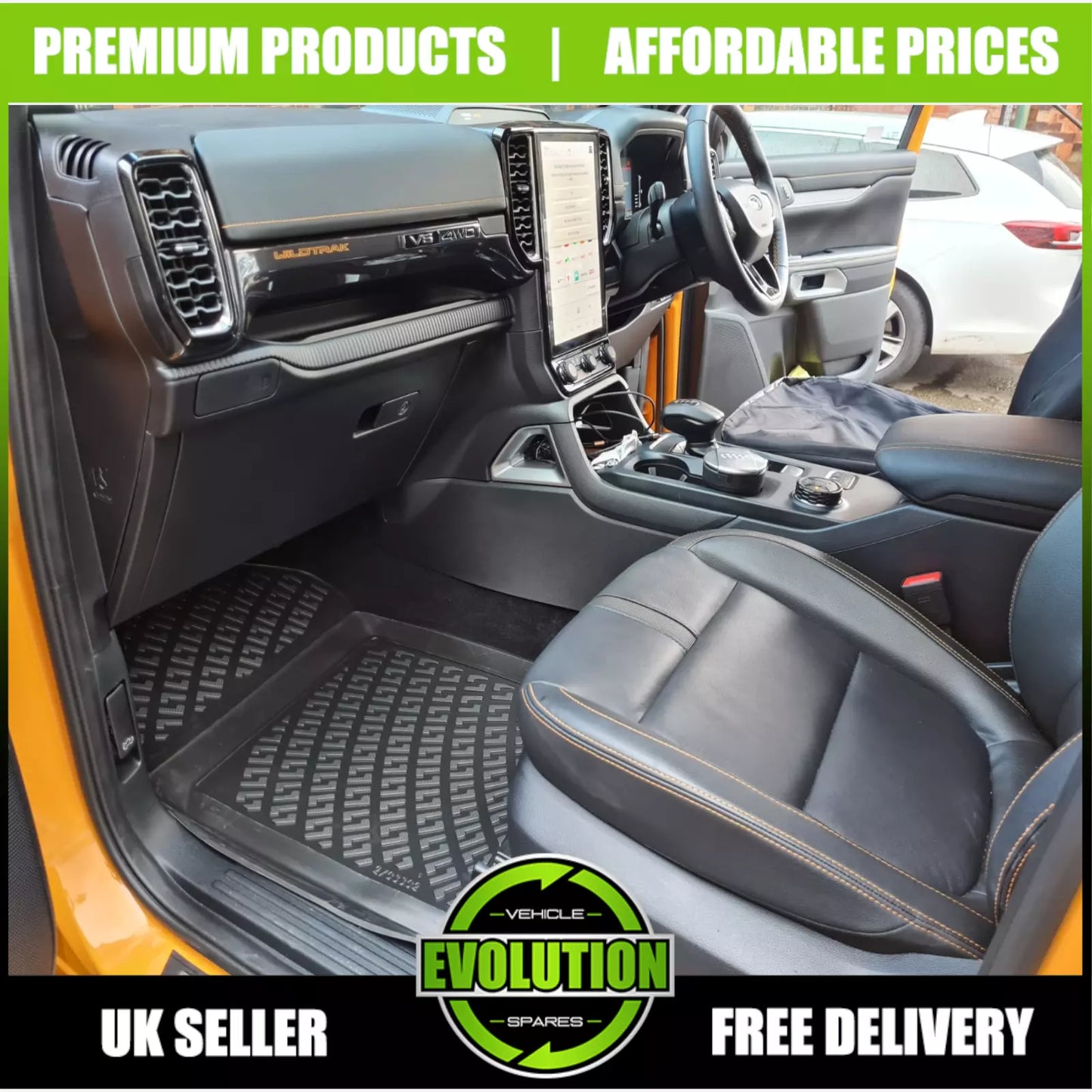 EVS Rubber Floor Mat Tailored Mats Tray to FIT FORD Ranger T9 2023+