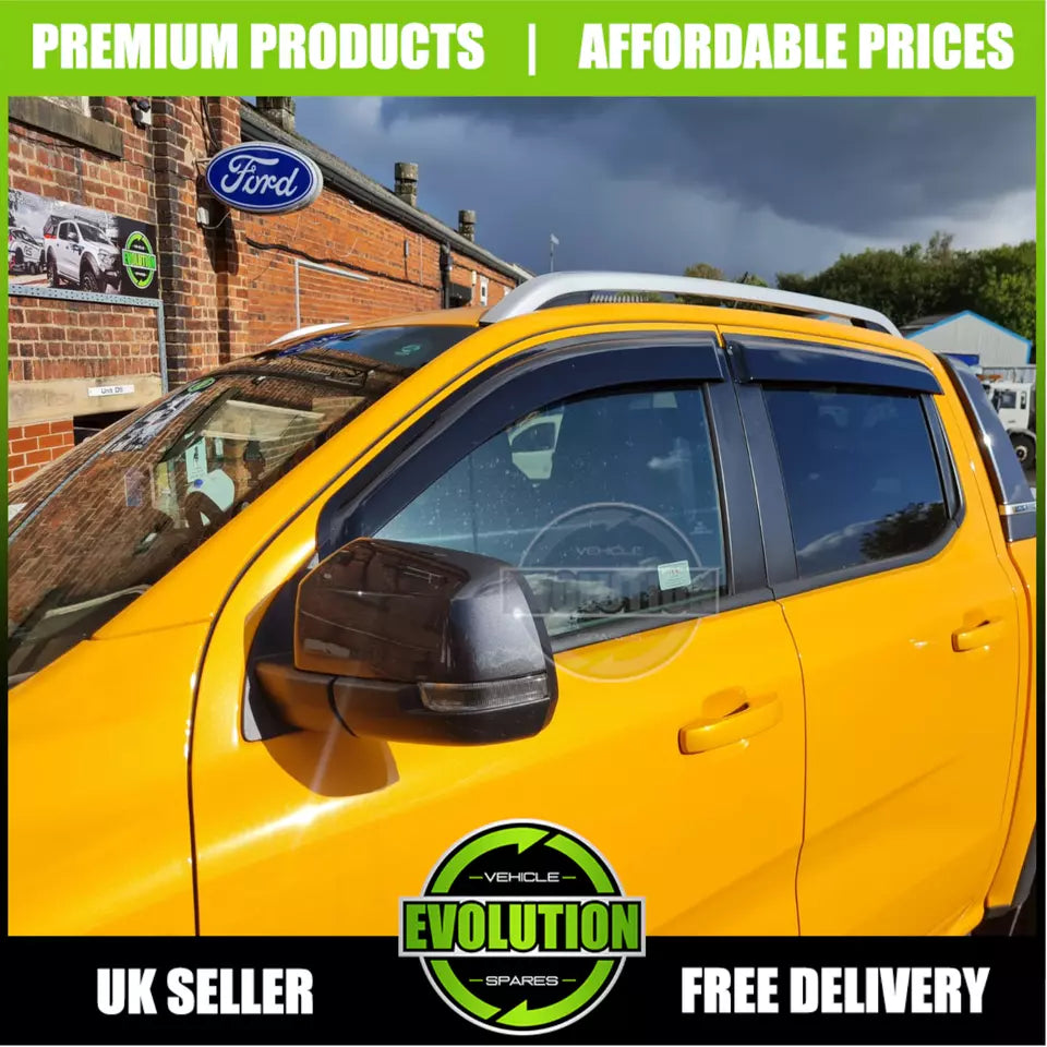 EVS WIND DEFLECTORS WIND RAIN DEFLECTORS VISORS TO FIT FORD RANGER 2023+ T9